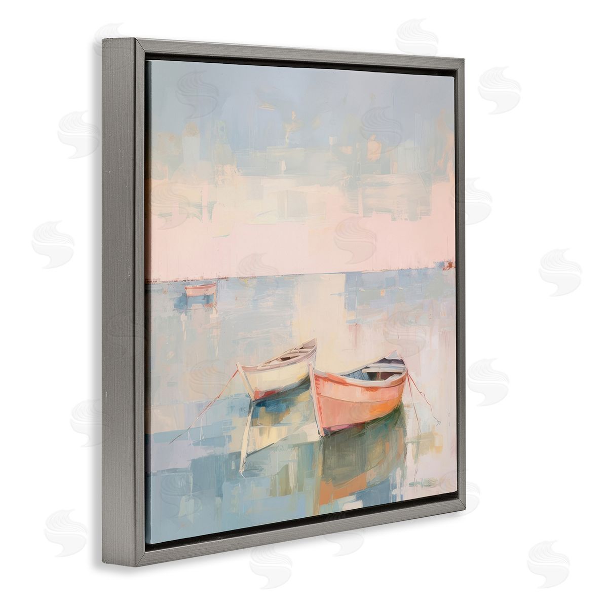 Irena Orlov Coastal Breeze Sailing Gray Floating Frame Canvas Wall Art Print