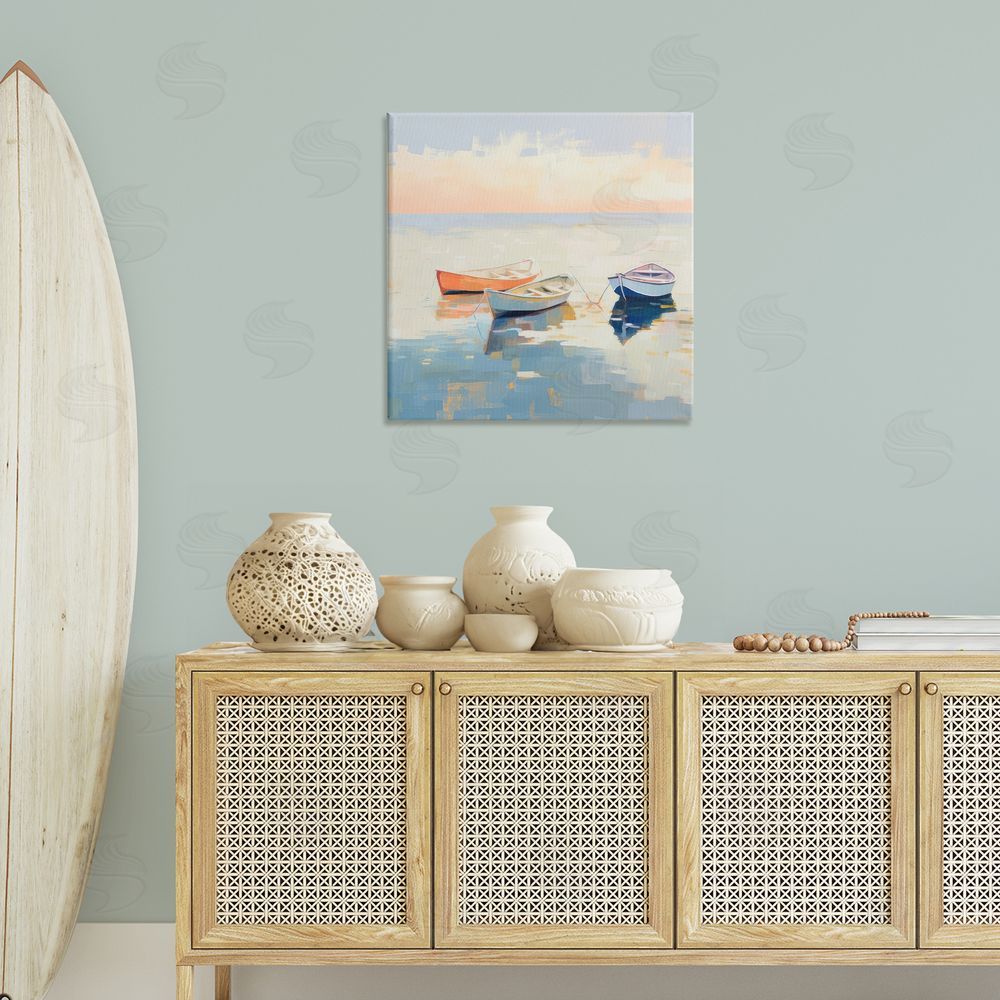 Irena Orlov Boats & Coastal Breeze Canvas Wall Art Print in Room