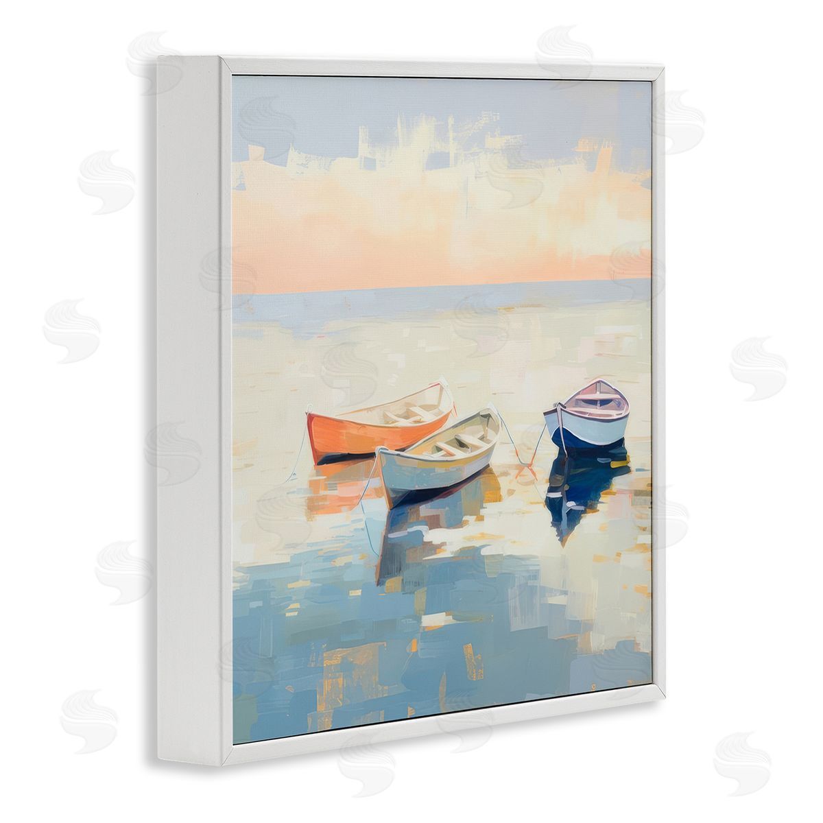 Irena Orlov Boats & Coastal Breeze White Framed Giclee Wall Art Print