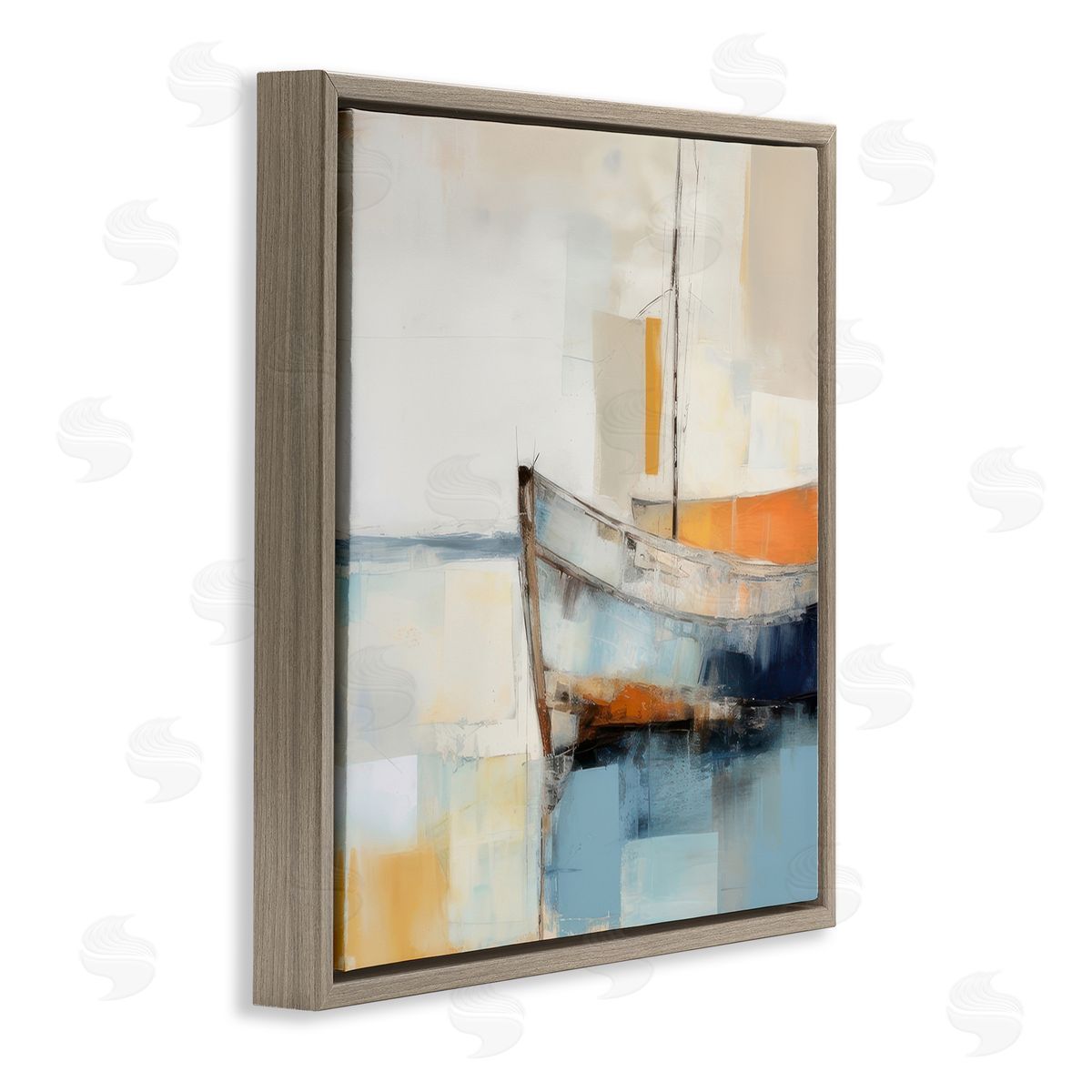 Irena Orlov Coastal Charm Expedition Brown Floating Frame Canvas Wall Art Print