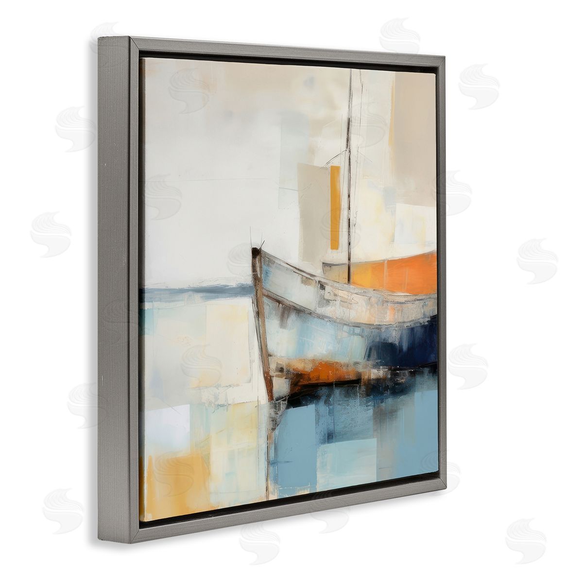 Irena Orlov Coastal Charm Expedition Gray Floating Frame Canvas Wall Art Print