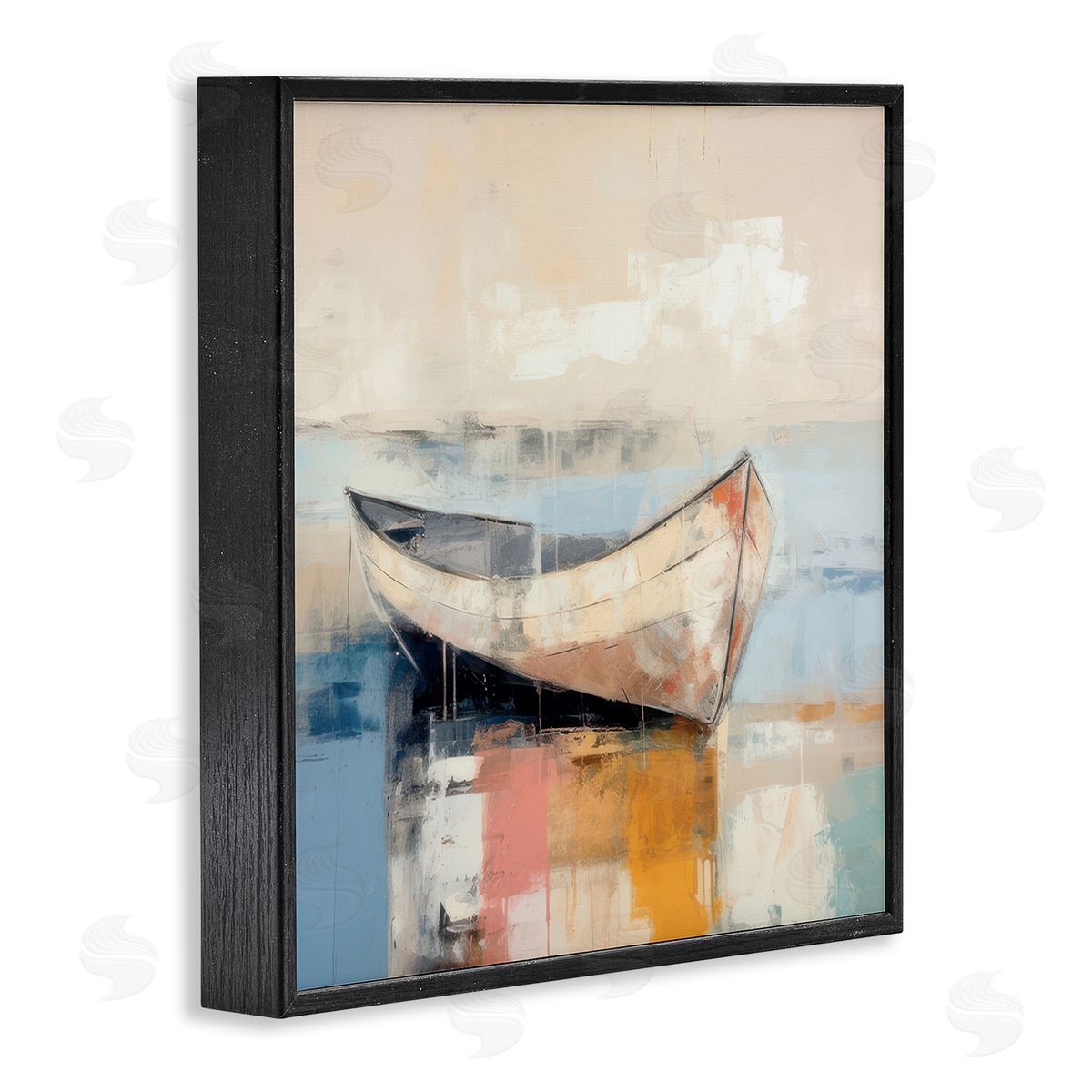 Irena Orlov Charming Coastal Boat Black Framed Giclee Wall Art Print