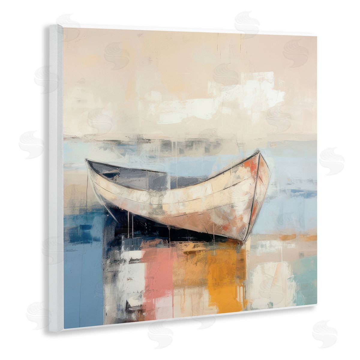 Irena Orlov Charming Coastal Boat Wooden Wall Plaque Art Print