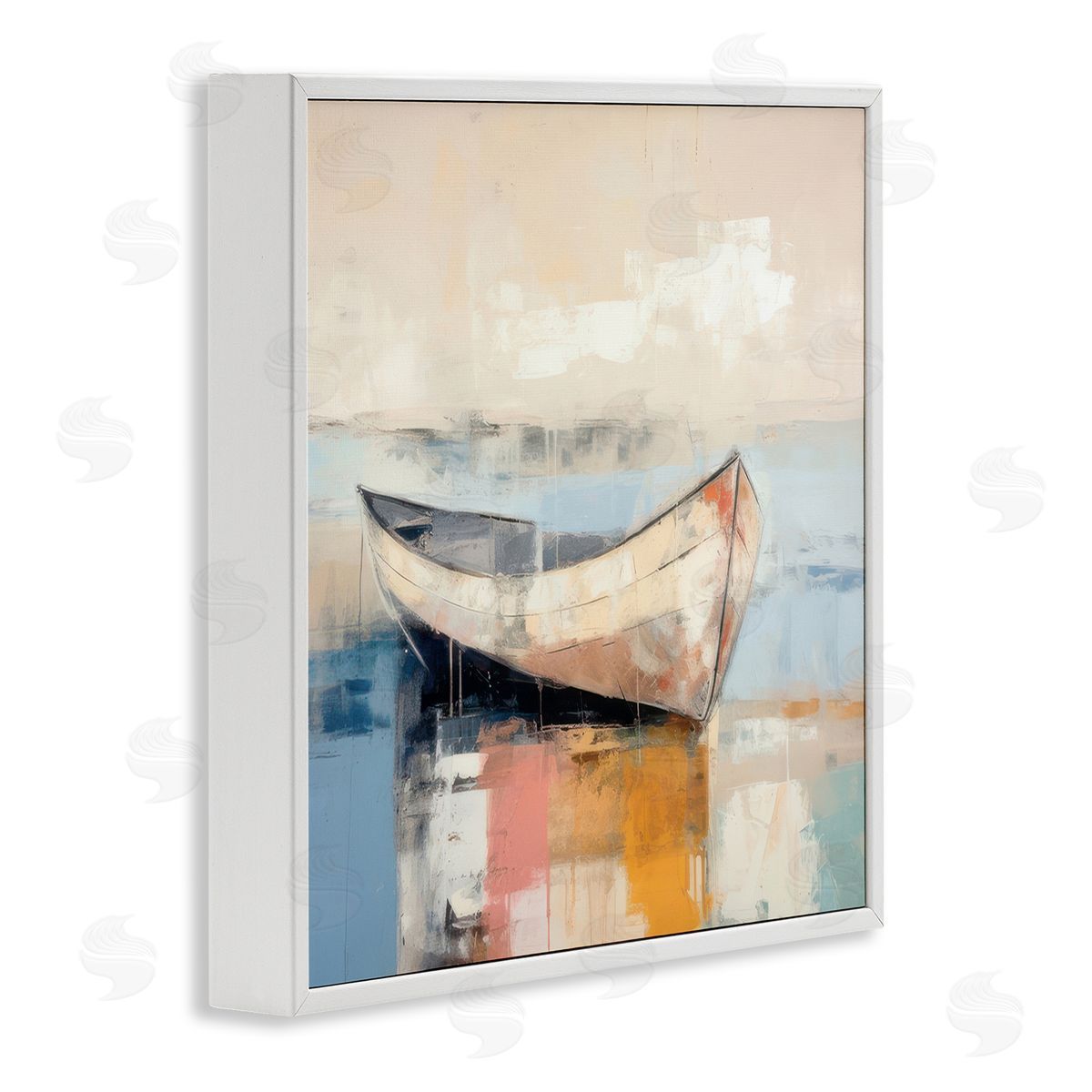 Irena Orlov Charming Coastal Boat White Framed Giclee Wall Art Print