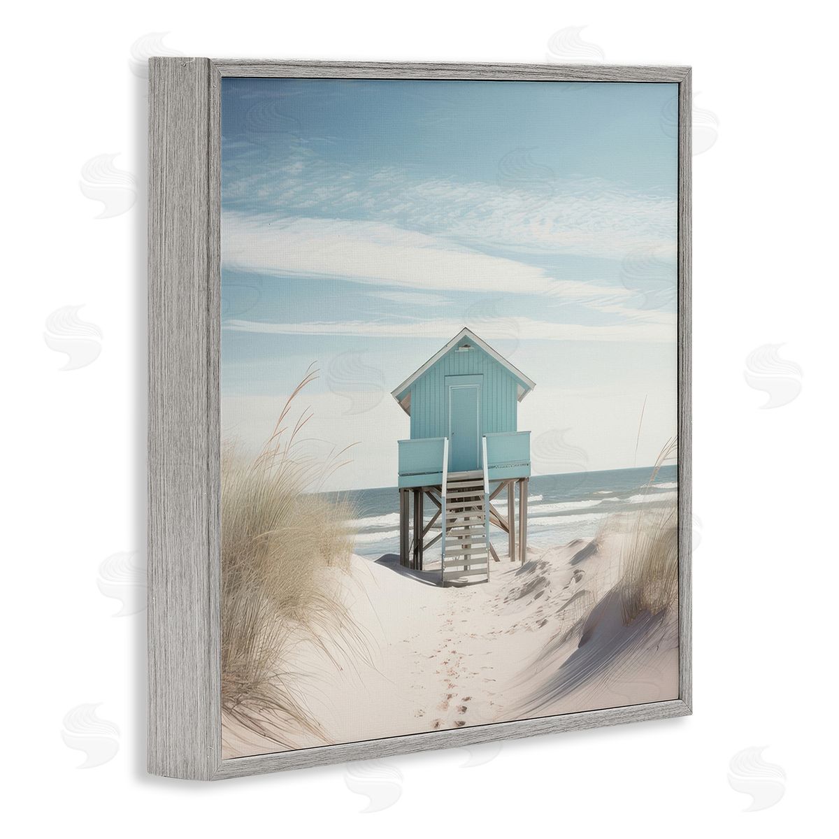 Coastal Lookout Hut Grey Frame Print Wall Art, Home Decor by Irena Orlov