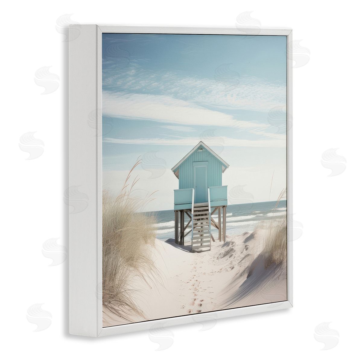 Coastal Lookout Hut White Frame Print Wall Art, Home Decor by Irena Orlov