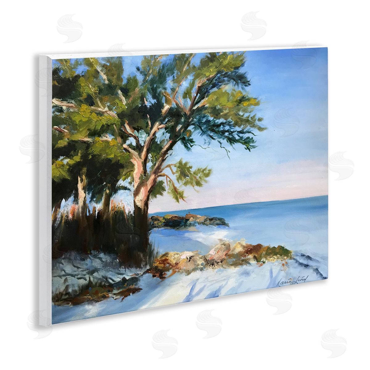 White Sand Beach Wood Plaque Wall Art, Home Decor by Karen Lind