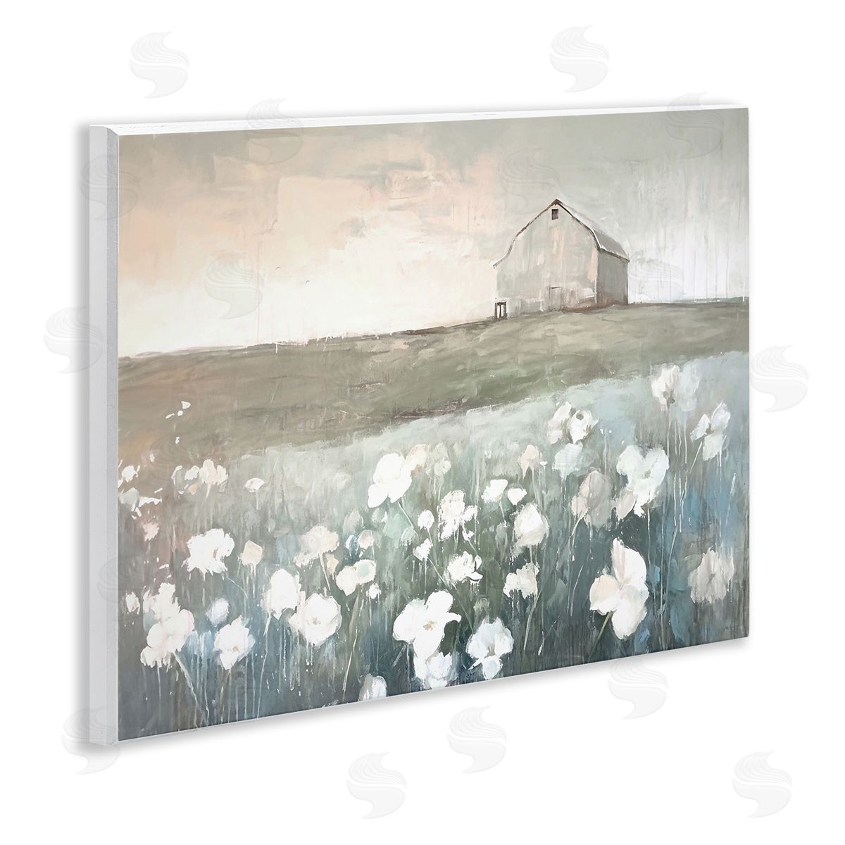 Peaceful Floral Pasture Wood Plaque Wall Art, Home Decor by Ramona Murdock