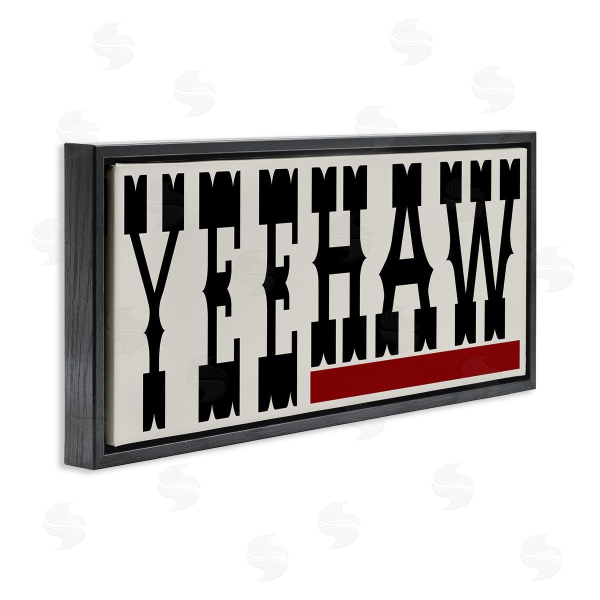 Yeehaw Western Word Black Floating Frame Canvas Wall Art, Home Decor by Sd Graphics Studio