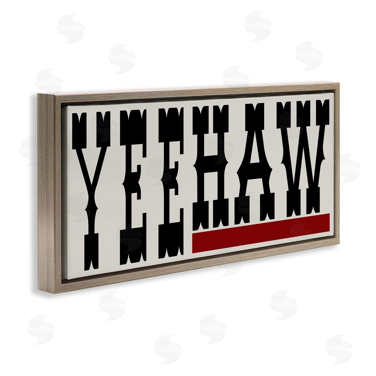 Yeehaw Western Word Brown Floating Frame Canvas Wall Art, Home Decor by Sd Graphics Studio