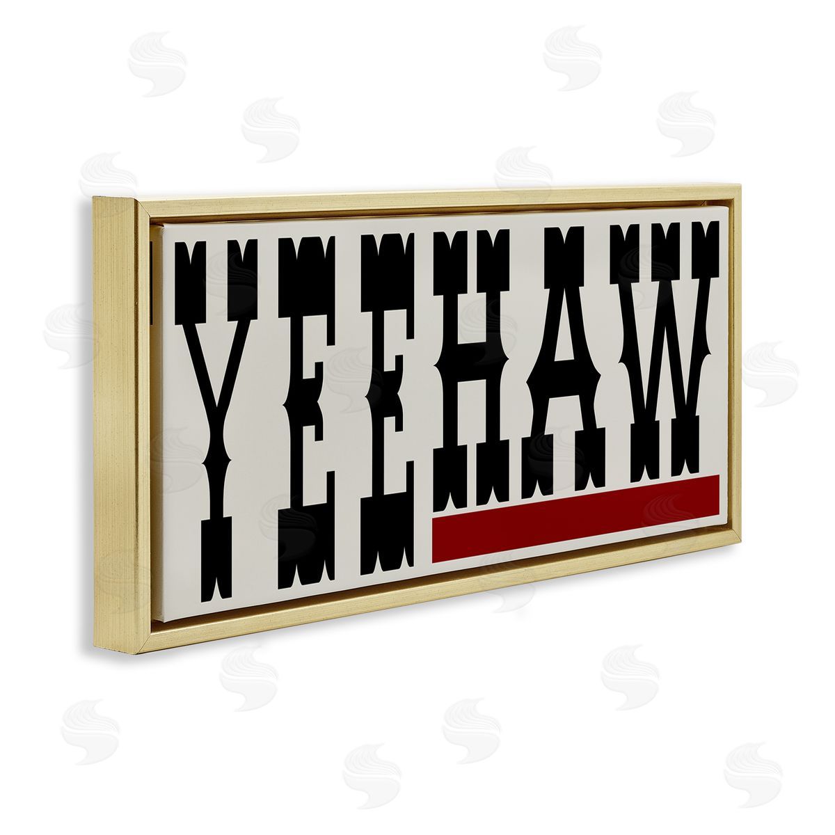 Yeehaw Western Word Gold Floating Frame Canvas Wall Art, Home Decor by Sd Graphics Studio