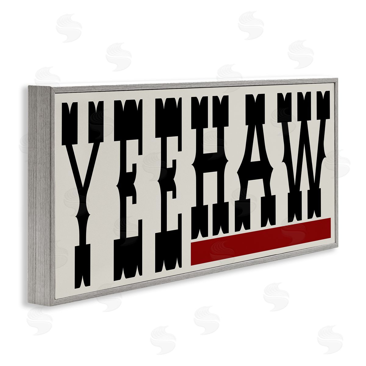 Yeehaw Western Word Grey Frame Print Wall Art, Home Decor by Sd Graphics Studio