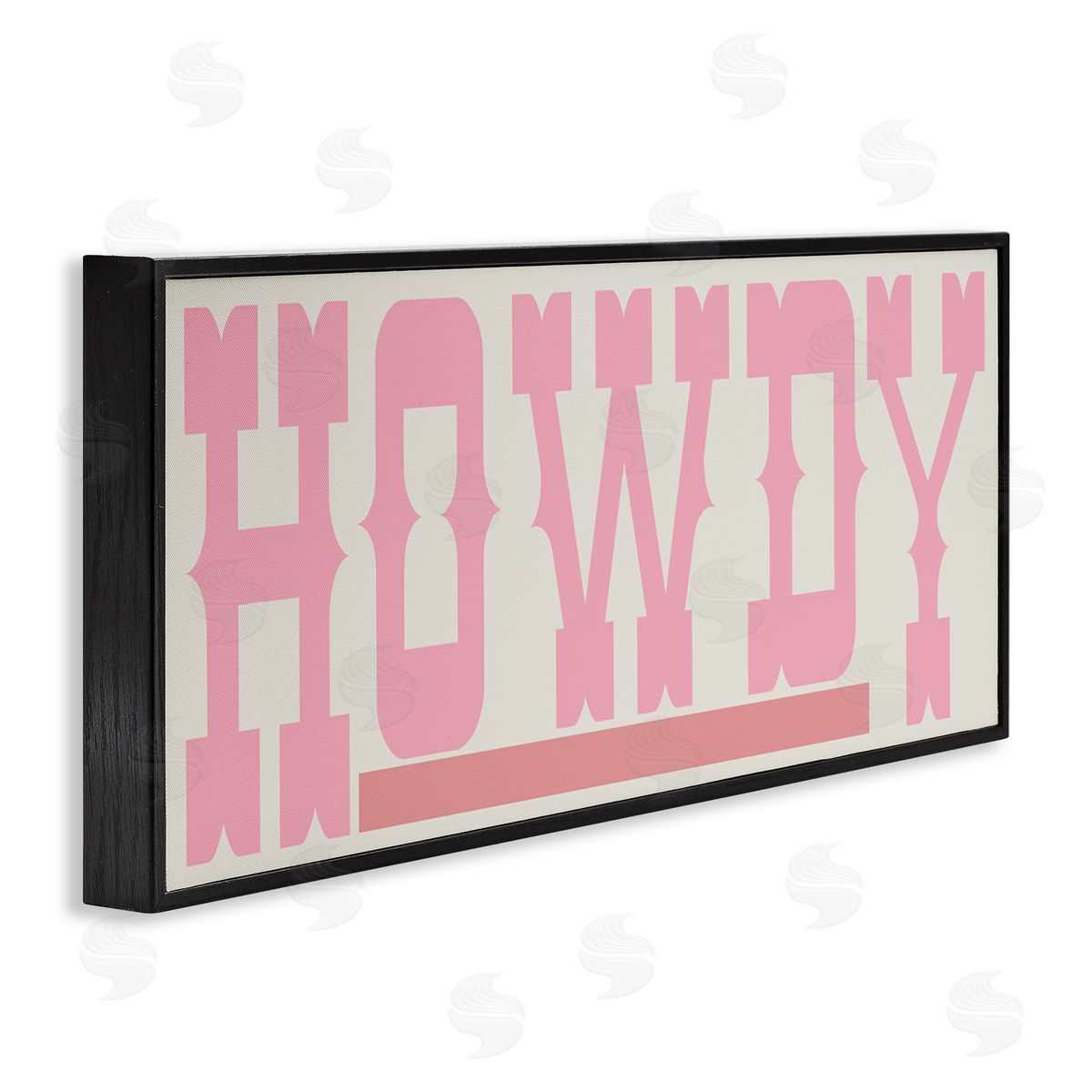 Howdy Pink Text Black Frame Print Wall Art, Home Decor by Sd Graphics Studio