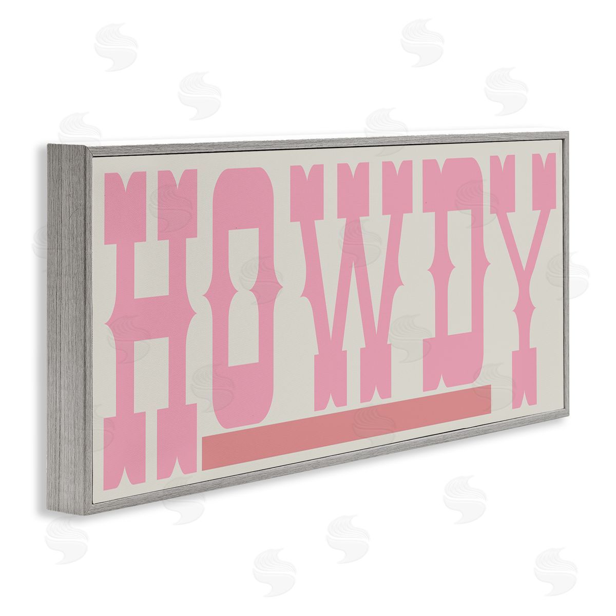 Howdy Pink Text Grey Frame Print Wall Art, Home Decor by Sd Graphics Studio