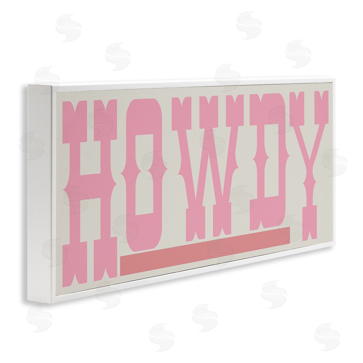 Howdy Pink Text White Frame Print Wall Art, Home Decor by Sd Graphics Studio