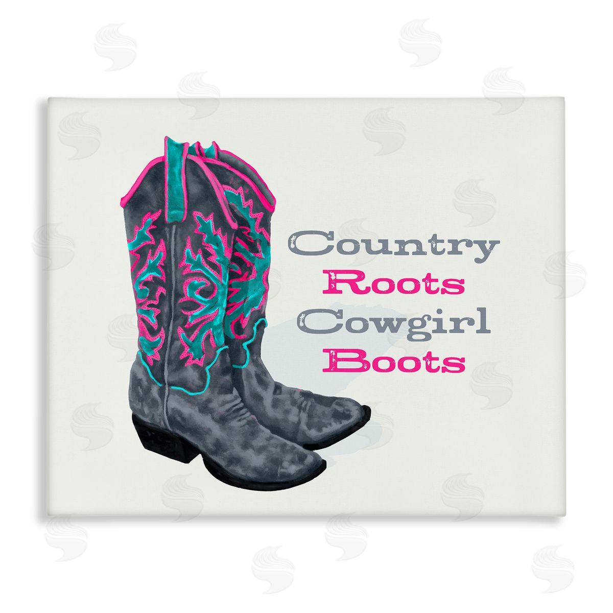 Country Roots Phrase Canvas Wall Art, Home Decor by Lucca Sheppard
