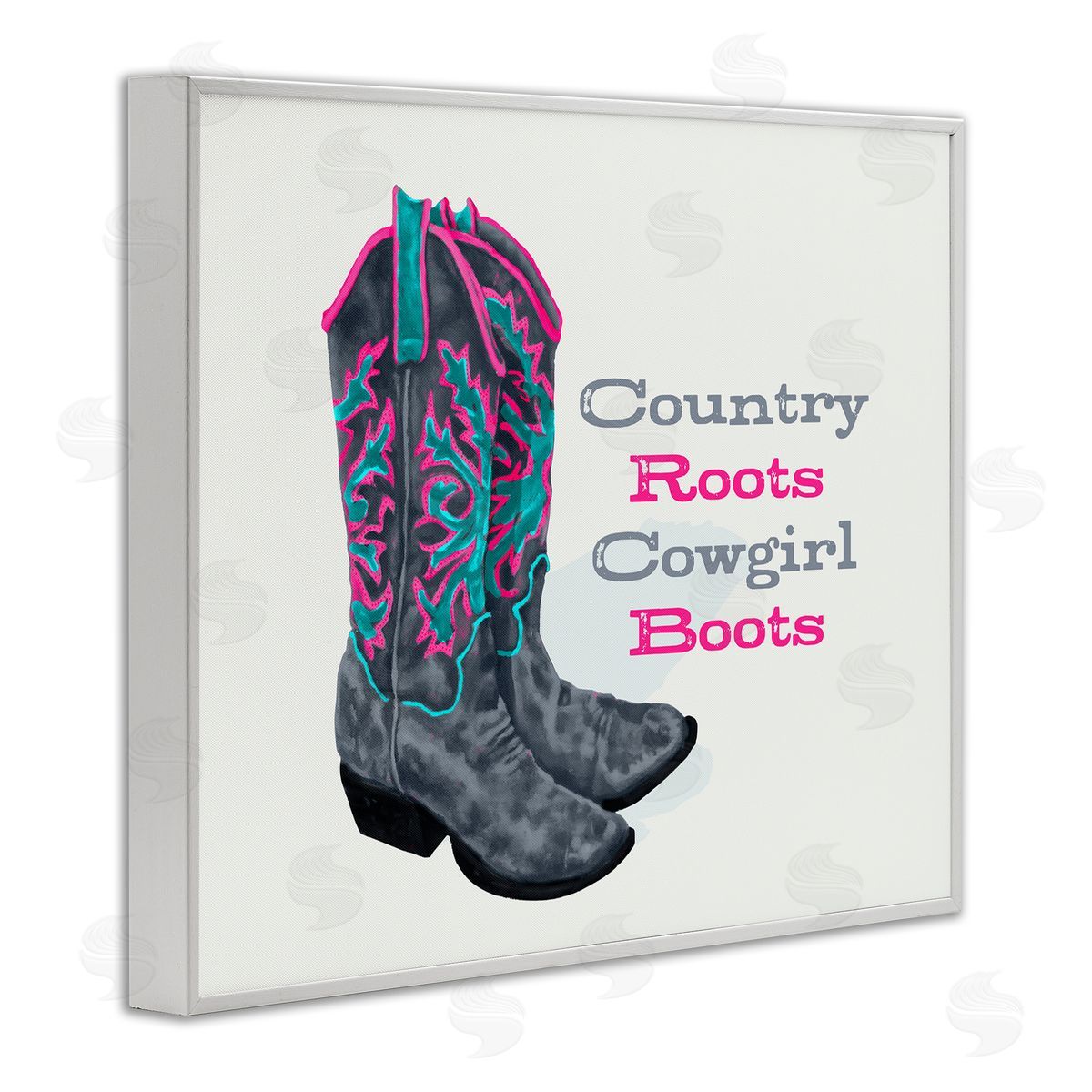 Country Roots Phrase White Frame Print Wall Art, Home Decor by Lucca Sheppard