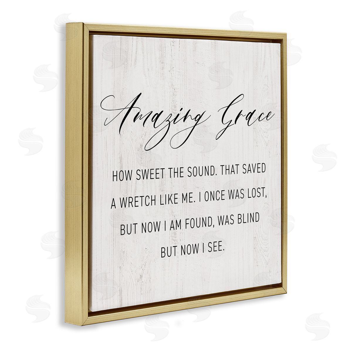 Spiritual Amazing Grace Gold Floating Frame Canvas Wall Art, Home Decor by CAD Designs