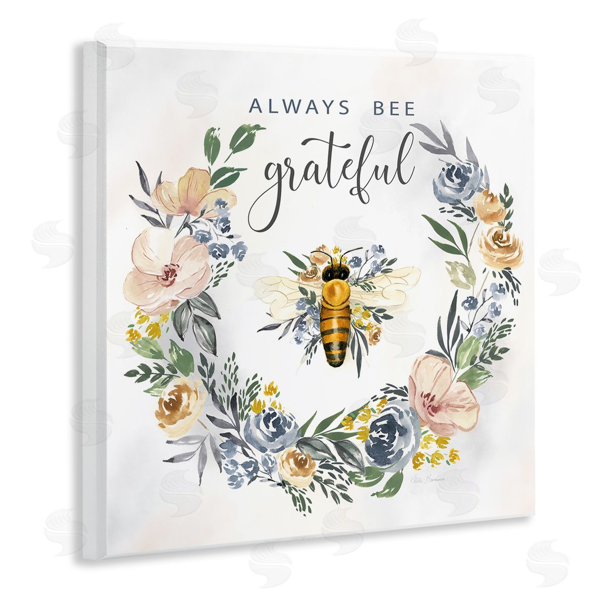 Country Bee Grateful Wood Plaque Wall Art, Home Decor by Kristen Brockman