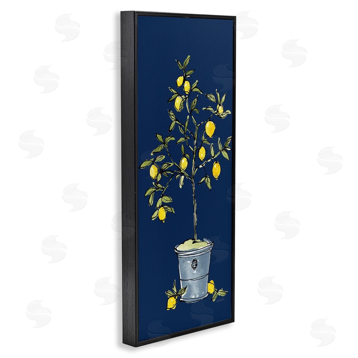 Citron Lemon Plant Black Frame Print Wall Art, Home Decor by Anne Tavoletti