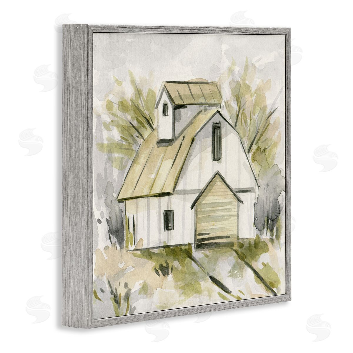 Soft Neutral Barn Grey Frame Print Wall Art, Home Decor by Melissa Wang