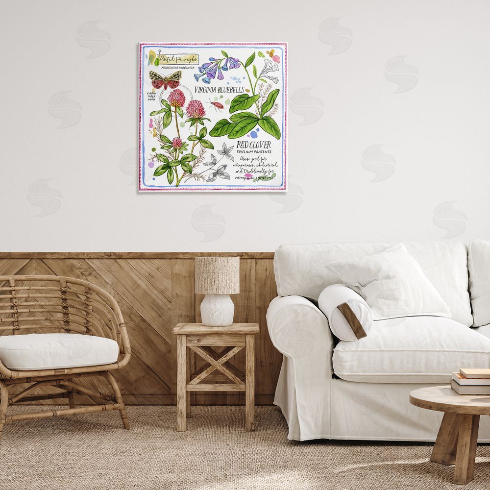Jane Maday Wild Herbs Diagram Canvas Wall Art Print in Room