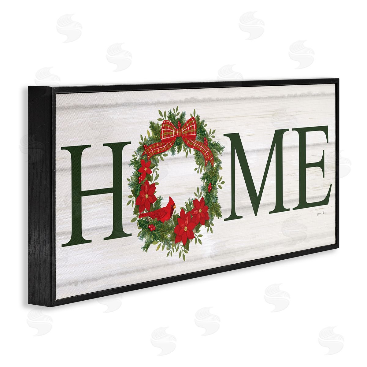 Home Seasonal Wreath Black Frame Print Wall Art, Home Decor by Annie LaPoint