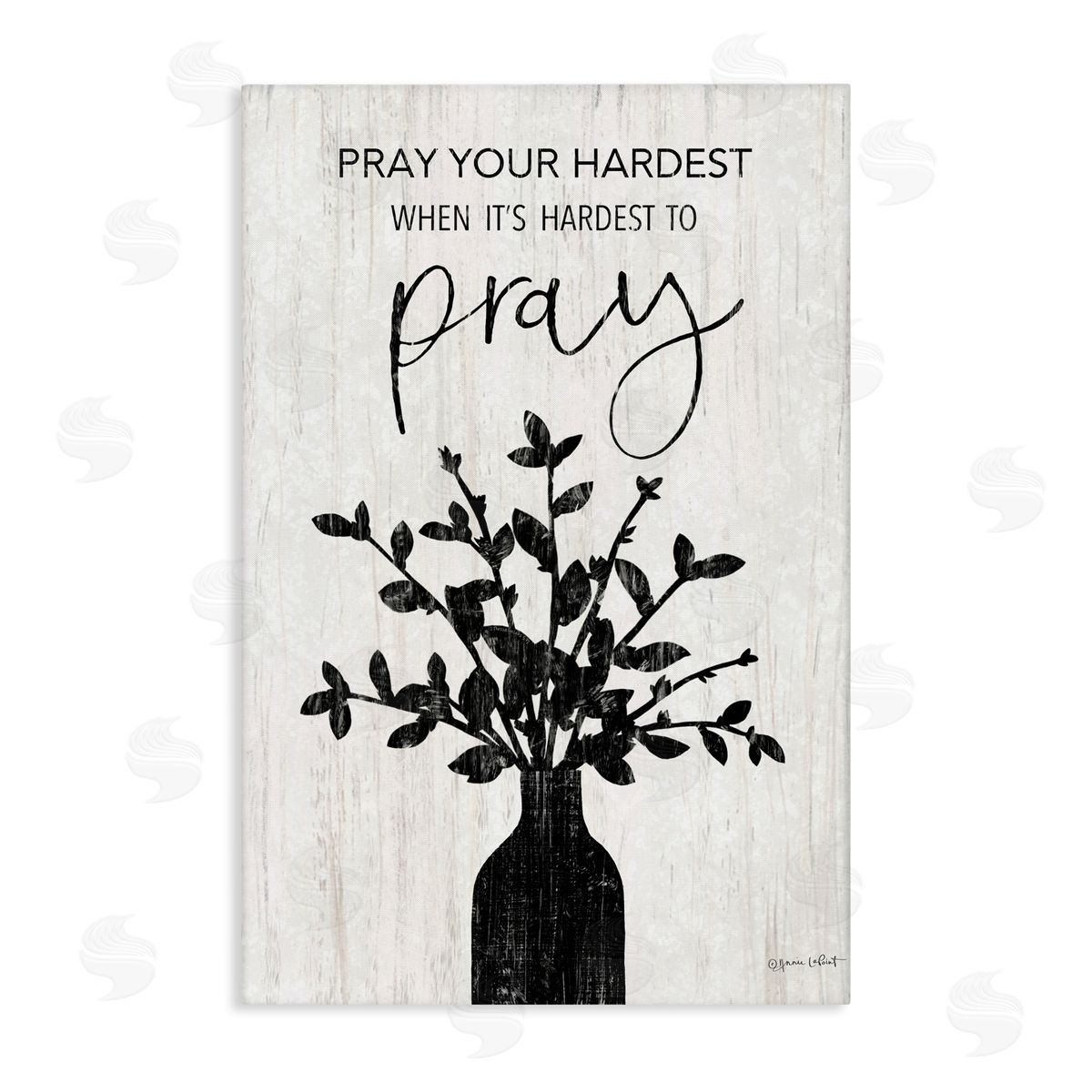 Pray Your Hardest Canvas Wall Art, Home Decor by Annie LaPoint