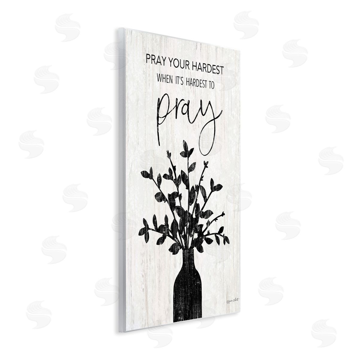 Pray Your Hardest Wood Plaque Wall Art, Home Decor by Annie LaPoint