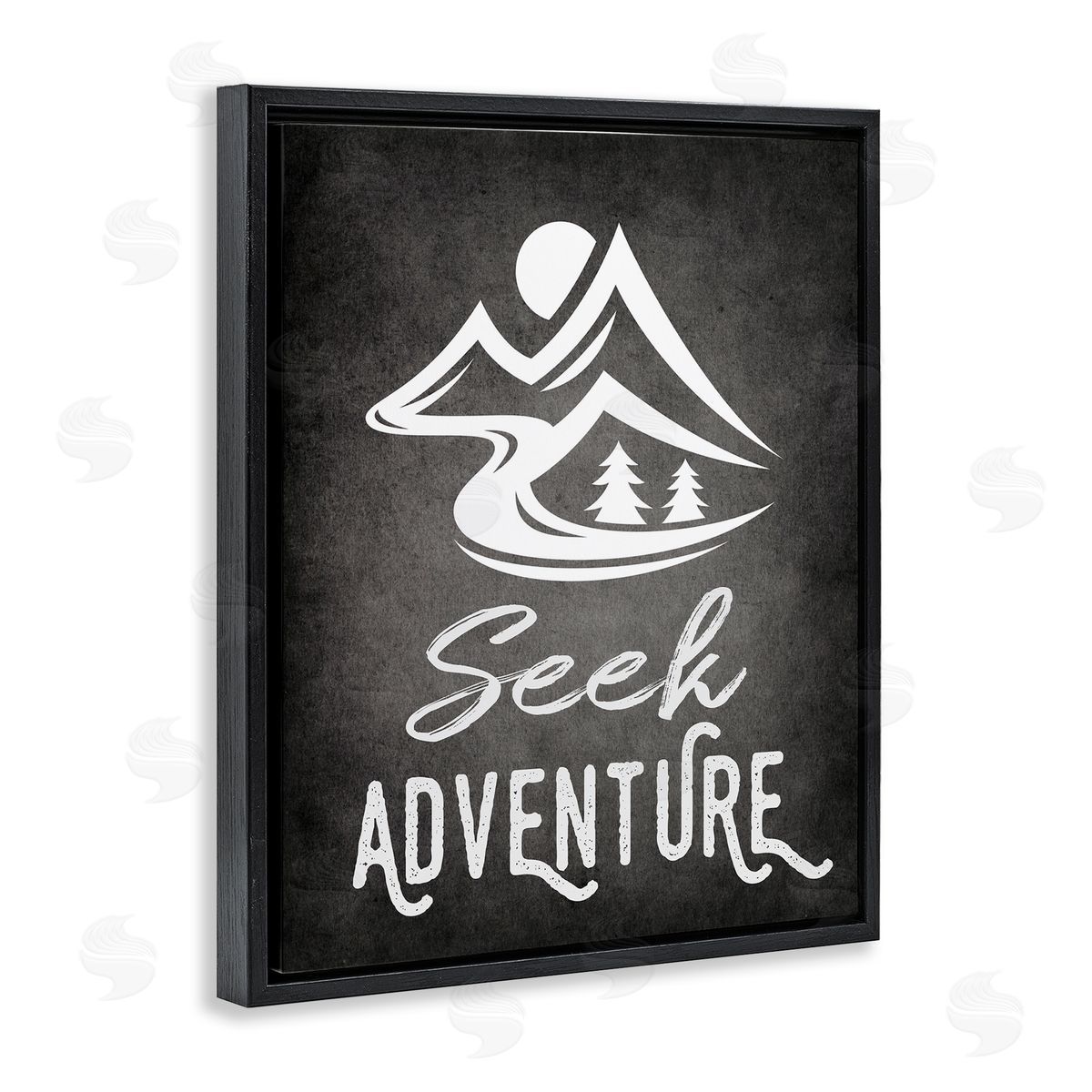Seek Adventure Phrase Black Floating Frame Canvas Wall Art, Home Decor by Ashley Calhoun