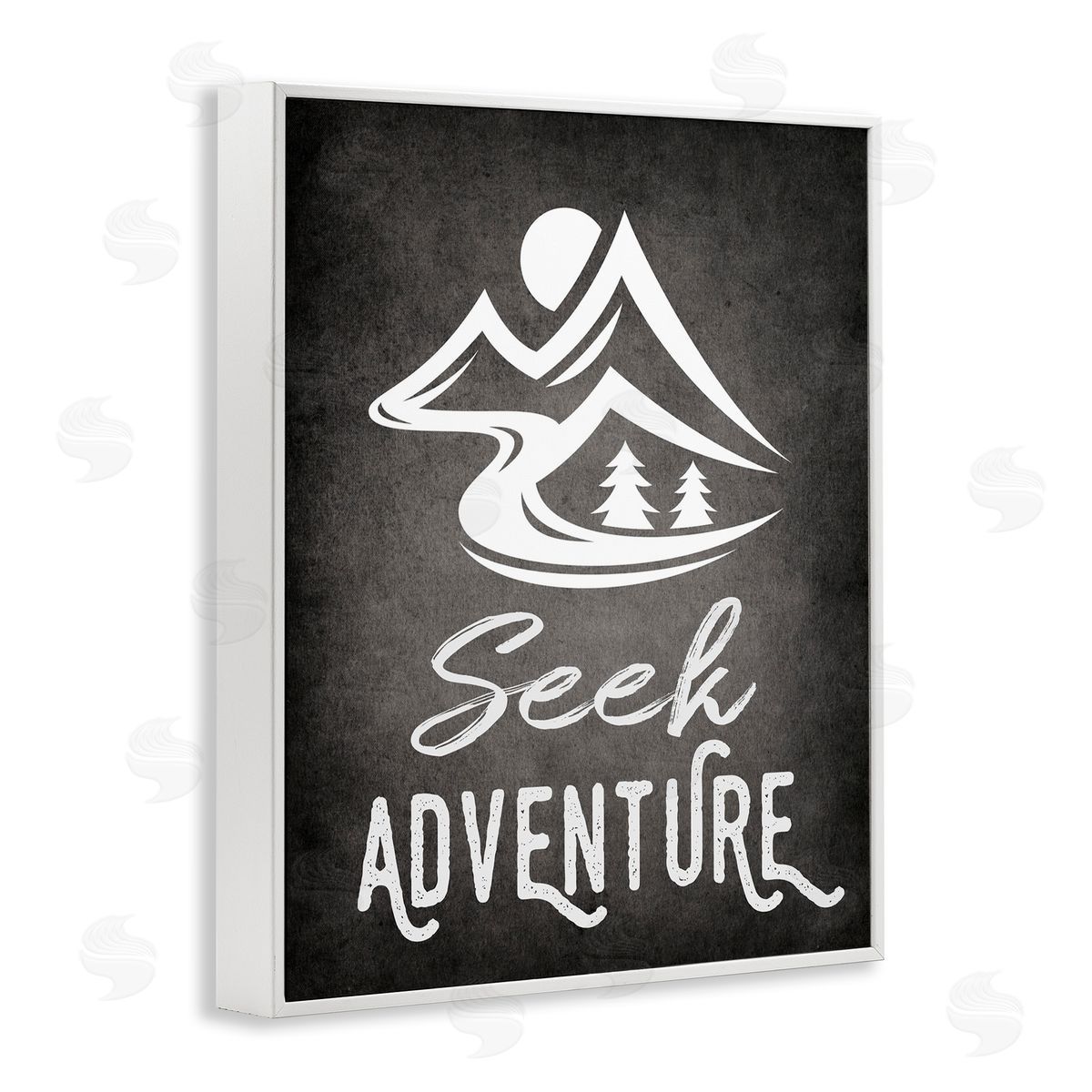 Seek Adventure Phrase White Frame Print Wall Art, Home Decor by Ashley Calhoun