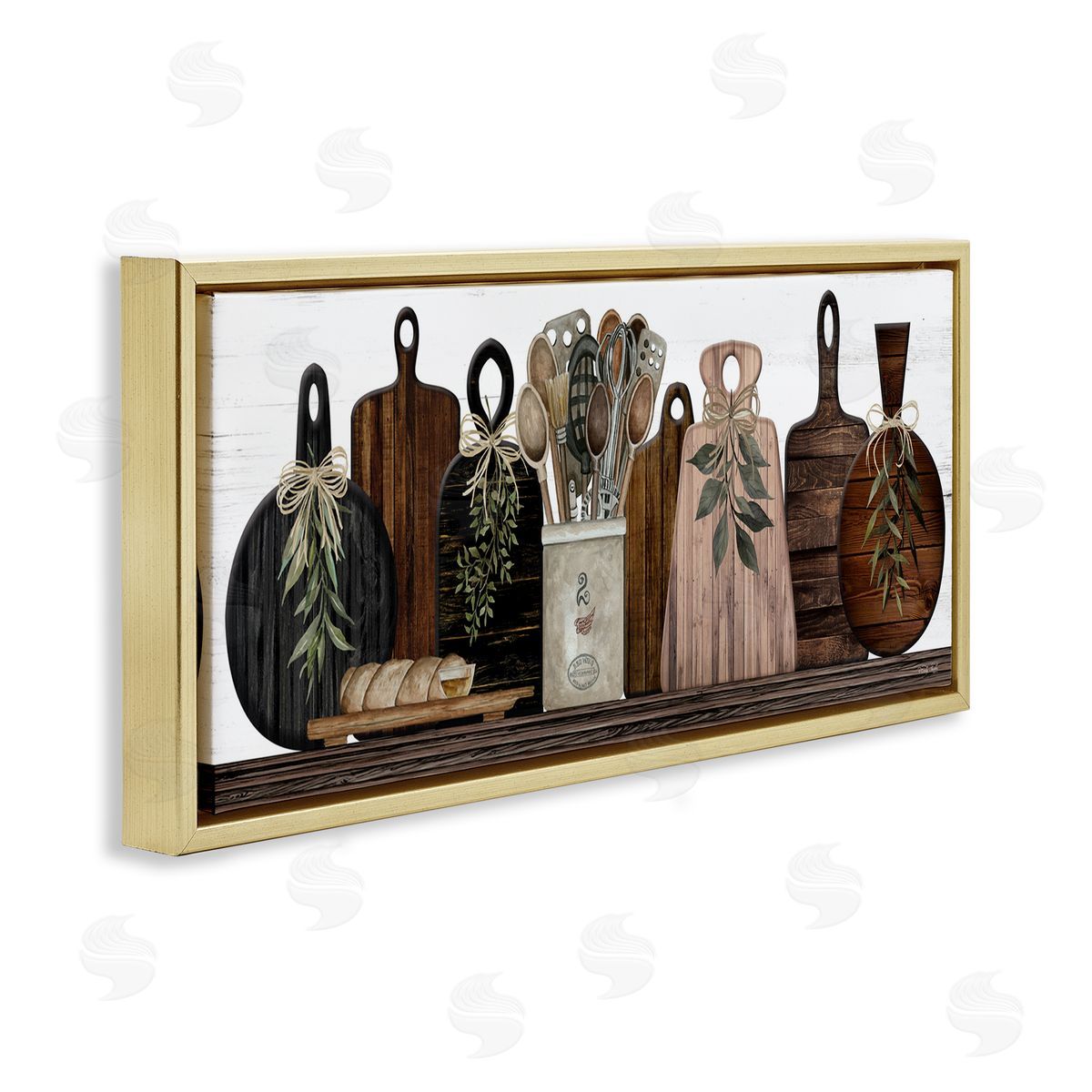 Wooden Kitchen Items Gold Floating Frame Canvas Wall Art, Home Decor by Cindy Jacobs