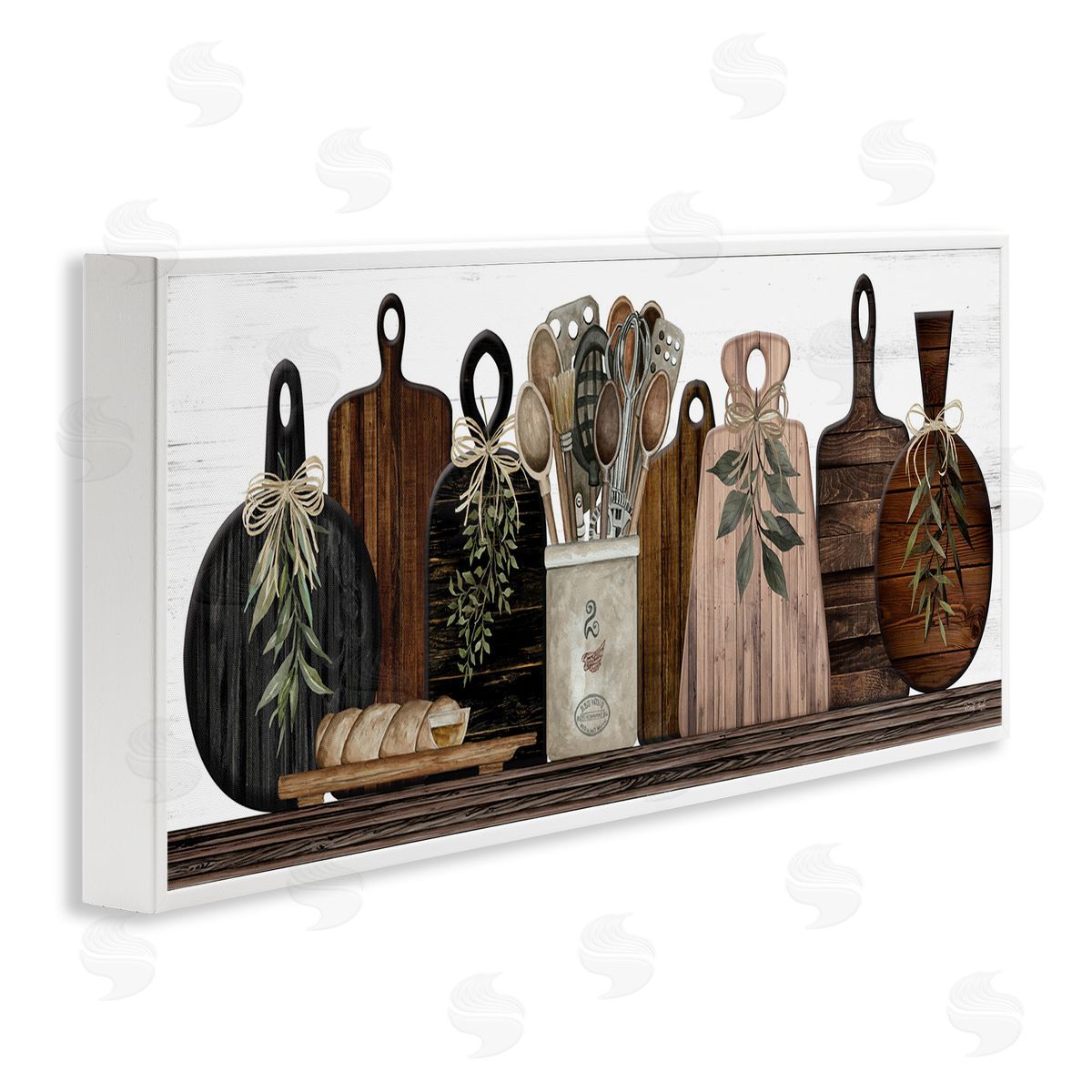 Wooden Kitchen Items White Frame Print Wall Art, Home Decor by Cindy Jacobs