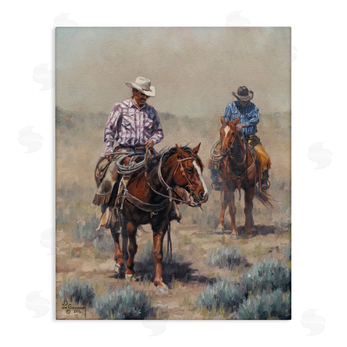 Dust Bowl Cowboys Canvas Wall Art, Home Decor by David Graham