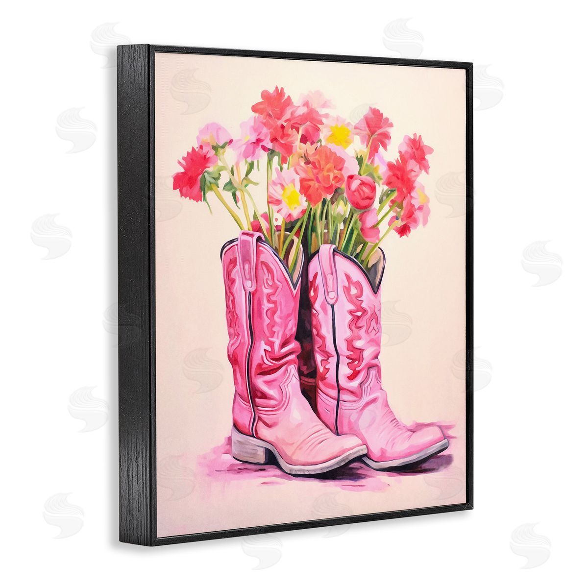 Pastel Western Whimsy Black Frame Print Wall Art, Home Decor by Andrea Haase