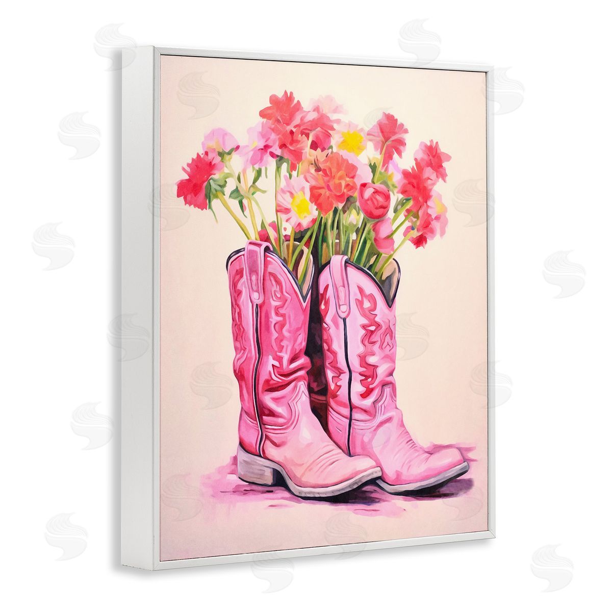 Pastel Western Whimsy White Frame Print Wall Art, Home Decor by Andrea Haase