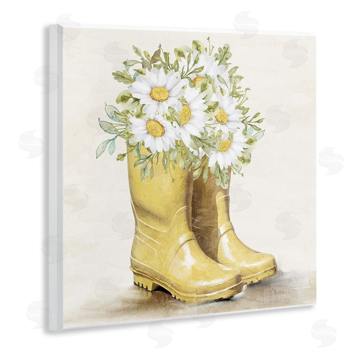 Sunny Garden Boots Wood Plaque Wall Art, Home Decor by Kim Allen