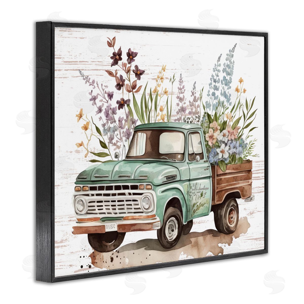 Floral Herb Truck Black Frame Print Wall Art, Home Decor by Lettered and Lined