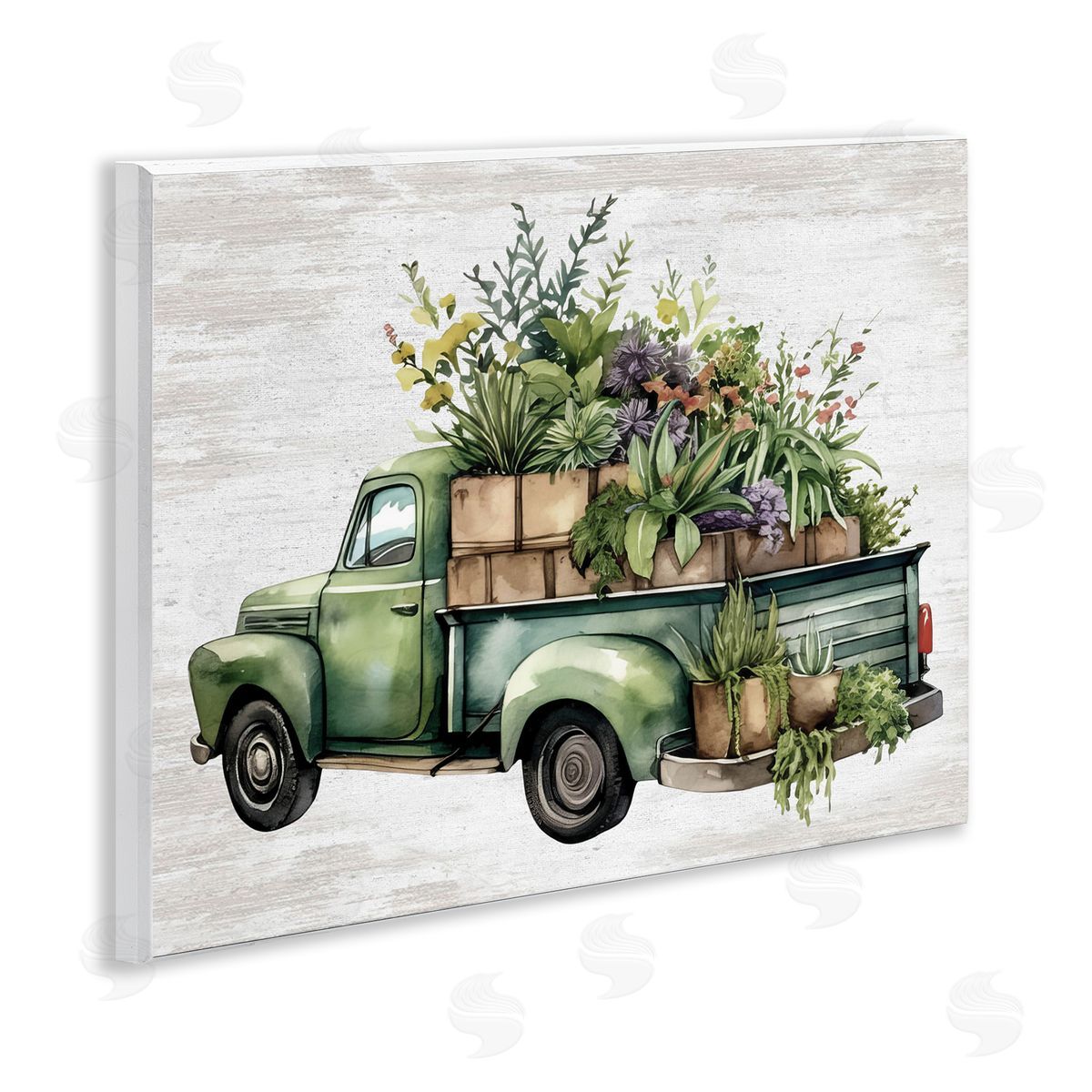 Greenery Filled Truck Wood Plaque Wall Art, Home Decor by Lettered and Lined