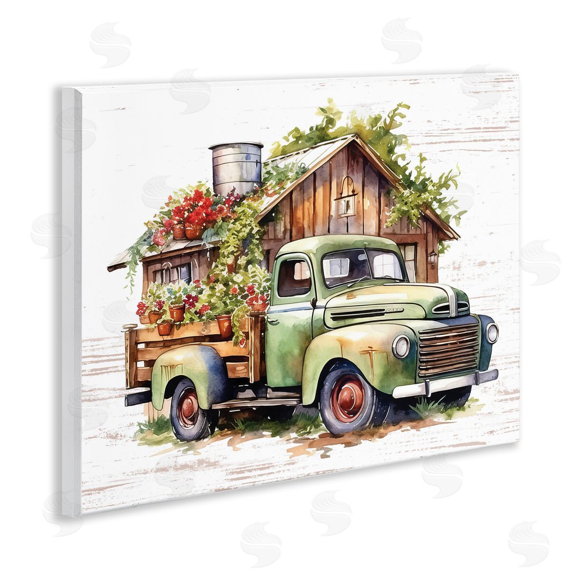 Rustic Pickup with Greenery Wood Plaque Wall Art, Home Decor by Lettered and Lined