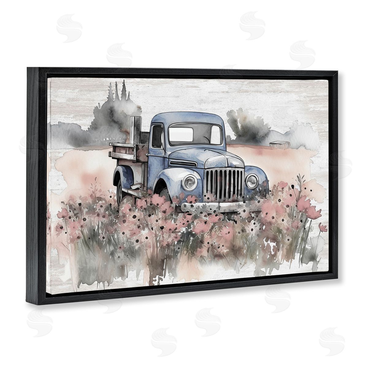 Pickup in Floral Meadow Black Floating Frame Canvas Wall Art, Home Decor by Lettered and Lined