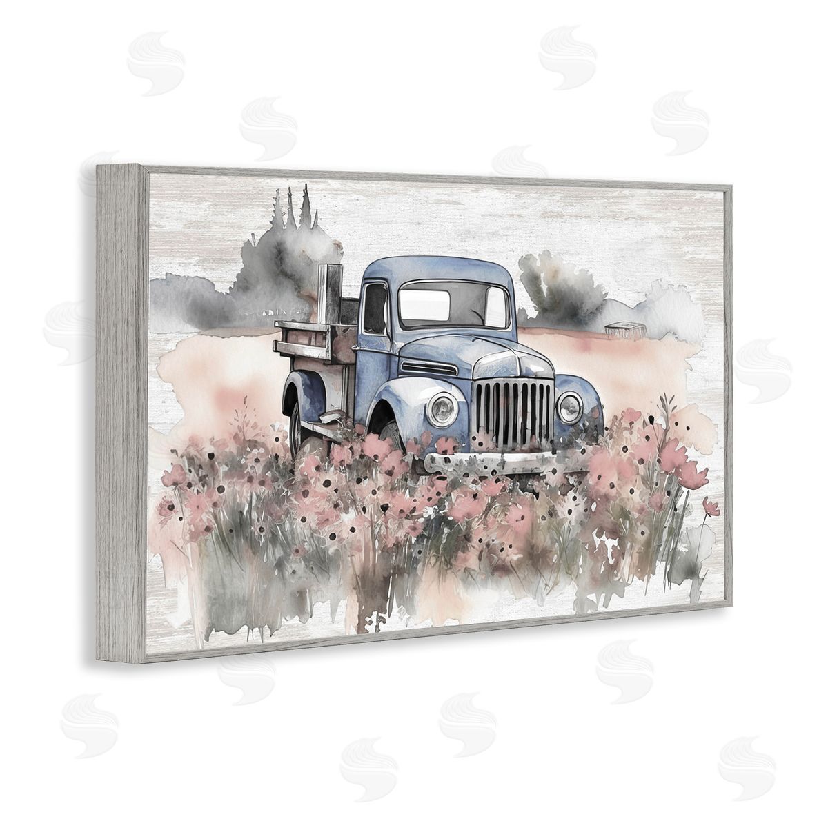 Pickup in Floral Meadow Grey Frame Print Wall Art, Home Decor by Lettered and Lined
