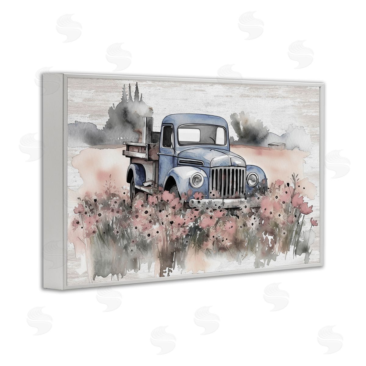 Pickup in Floral Meadow White Frame Print Wall Art, Home Decor by Lettered and Lined