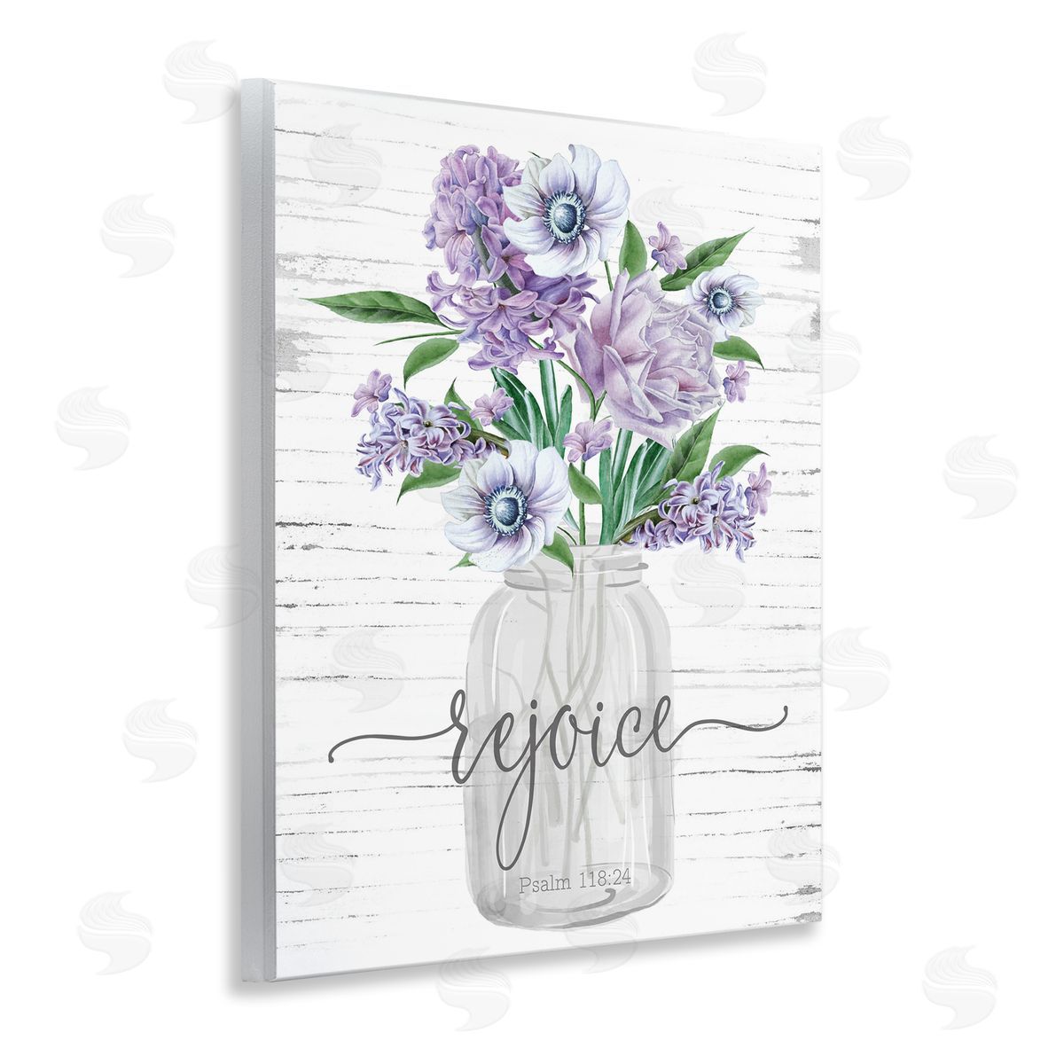 Purple Rejoice Bouquet Wood Plaque Wall Art, Home Decor by Lettered and Lined
