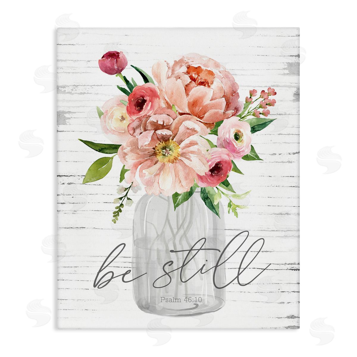 Pink Be Still Bouquet Canvas Wall Art, Home Decor by Lettered and Lined