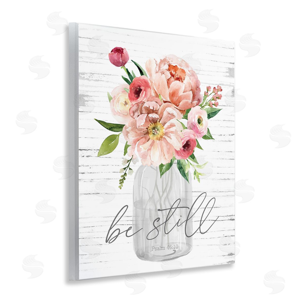 Pink Be Still Bouquet Wood Plaque Wall Art, Home Decor by Lettered and Lined