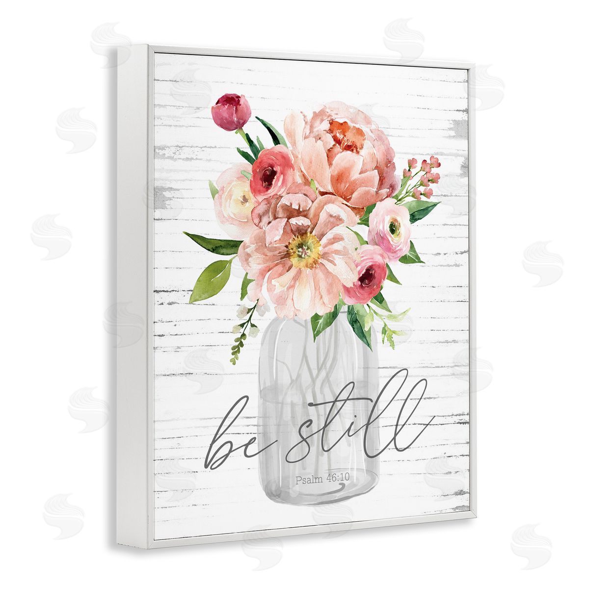Pink Be Still Bouquet White Frame Print Wall Art, Home Decor by Lettered and Lined