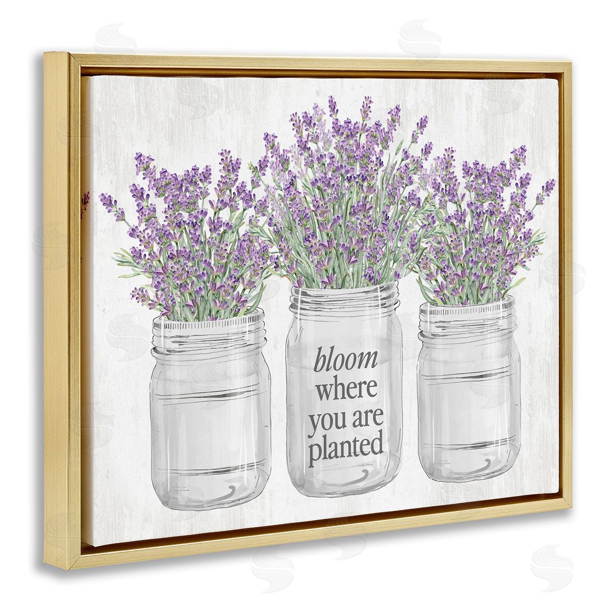 Where You're Planted Gold Floating Frame Canvas Wall Art, Home Decor by Lettered and Lined