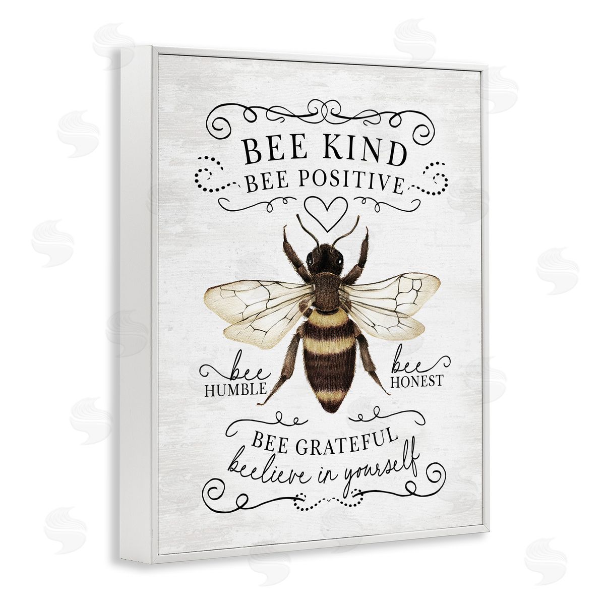 Vintage Bee Phrases White Frame Print Wall Art, Home Decor by Lettered and Lined