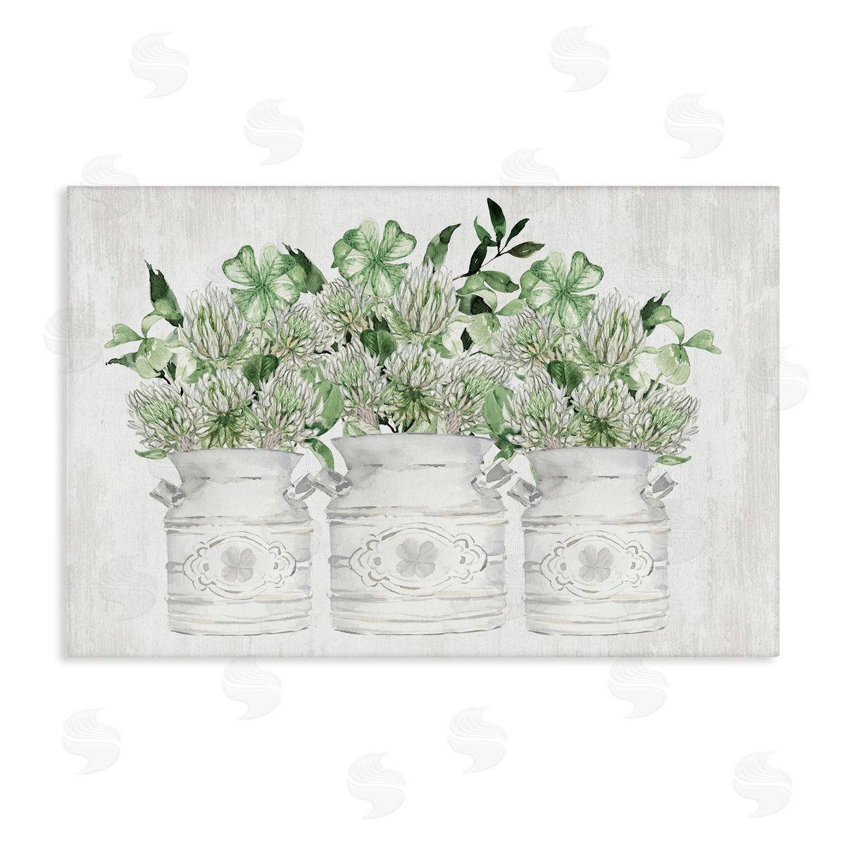 Spring Potted Clovers Canvas Wall Art, Home Decor by Lettered and Lined